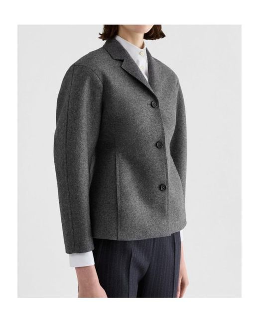 Jil Sander Black Melange Wool Jacket