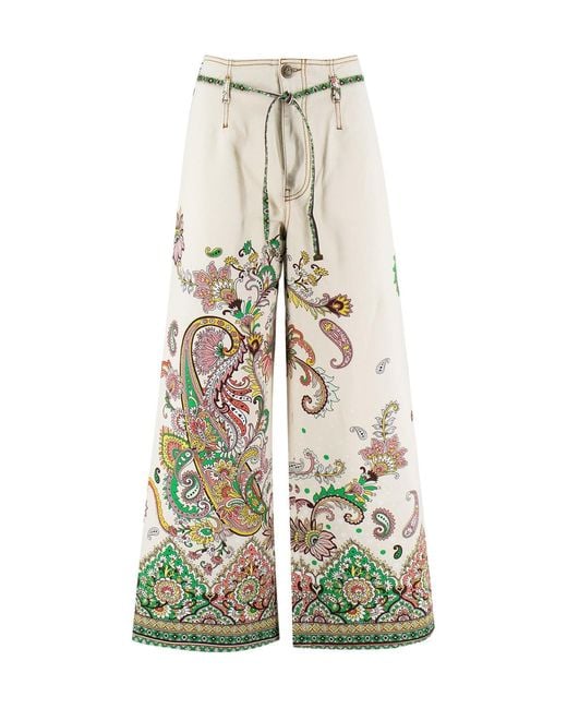 Etro White Tied Flared Jeans