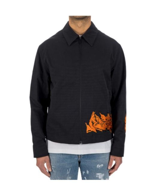Off-White c/o Virgil Abloh Blue Zip-Up Long-Sleeved Jacket for men