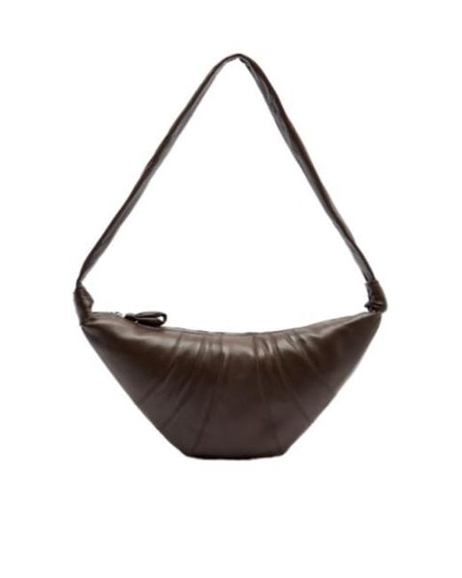 Lemaire Brown Croissant Medium Leather Shoulder Bag