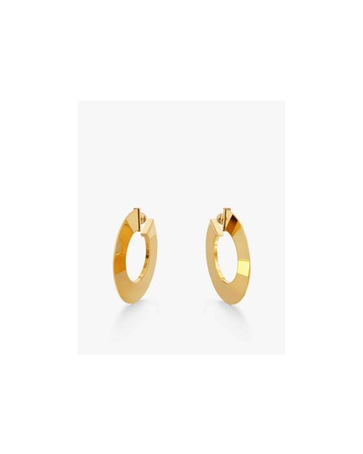 Alaïa Metallic Alaïa Blade Disc-Shaped Blade Hoop Earrings