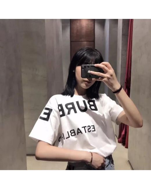 Burberry White Horseferry Print Oversized T-Shirt