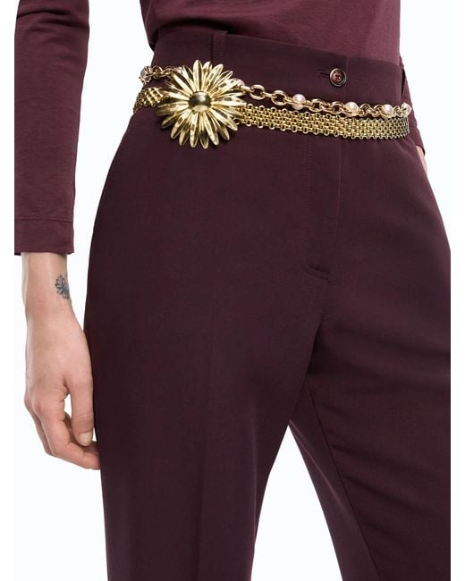 Pinko Purple Plain-Coloured Palazzo Trousers