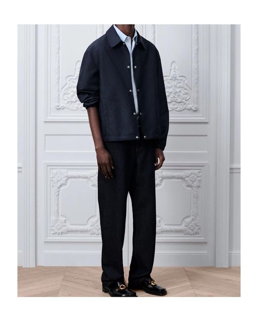 Dior Blue Monogram Button-Up Jacket for men