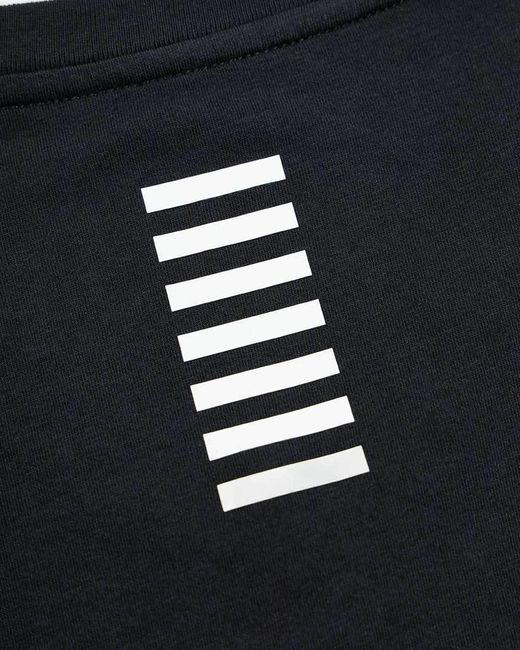 EA7 Blue Round-Necked Logo T-Shirt for men