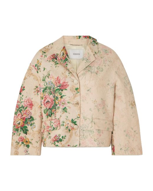 Erdem Natural Floral Print Casual Jacket