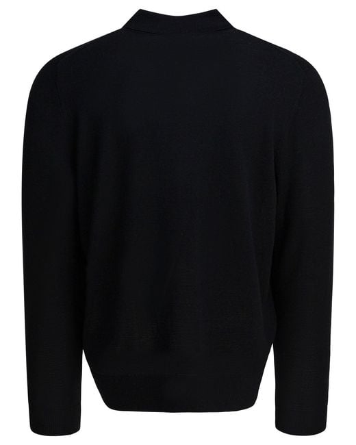 Vince Black Buttoned Polo Shirt for men