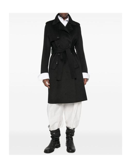 Liu Jo Gray Double-Breasted Belted Coat