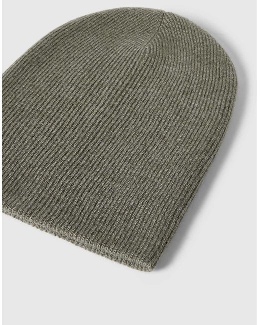 Brunello Cucinelli Green Cashmere English-Rib Knit Beanie
