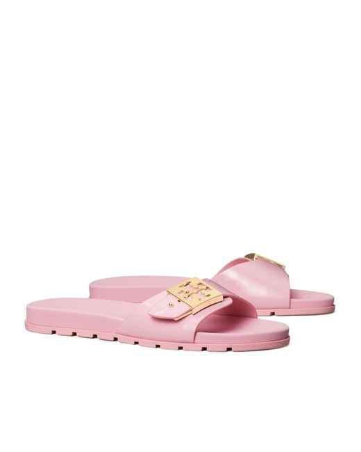 Tory Burch Pink Buckle Slides
