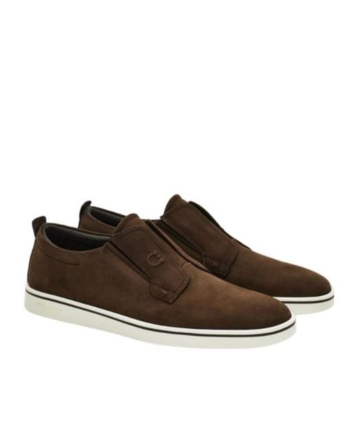 Ferragamo Brown Slip On Sneaker for men