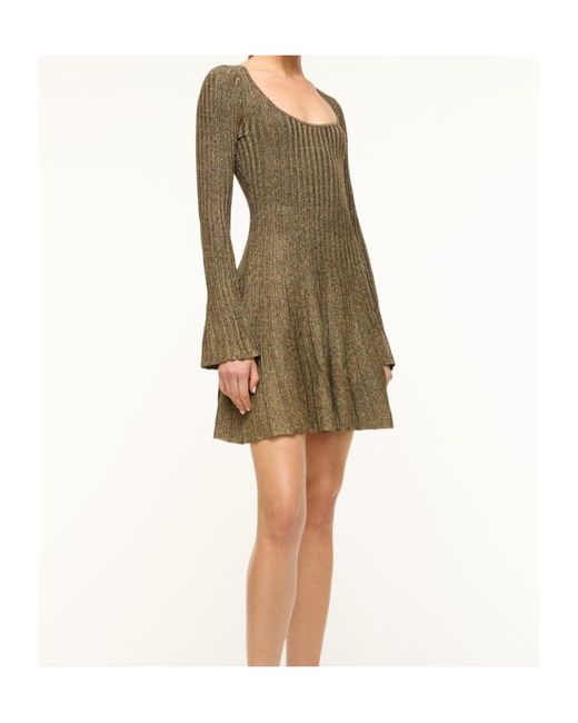 Staud Natural Stuad Raquel Scoop Neck Mini Dress