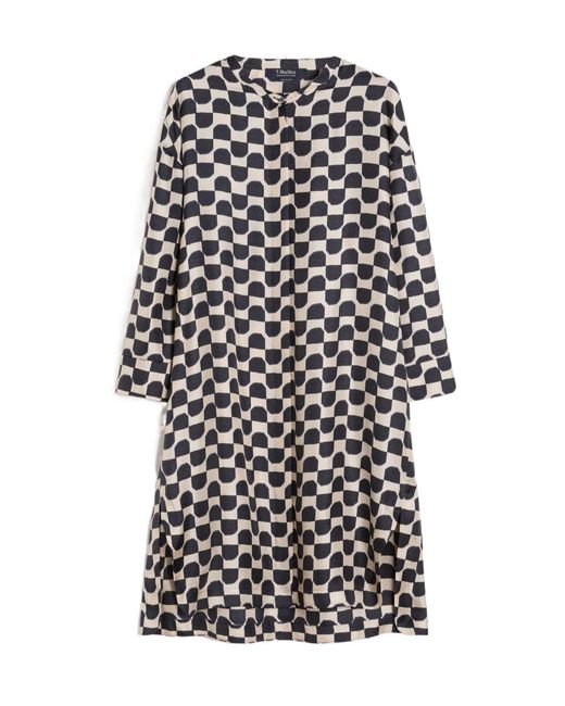 Max Mara White Pure Silk Twill Kaftan