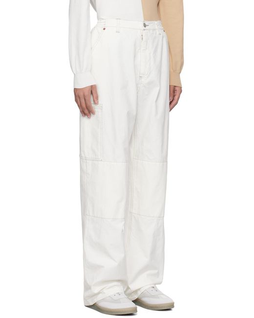 MM6 by Maison Margiela White Numeric Signature Trousers for men