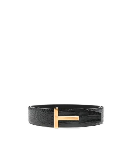Tom Ford White T-Logo Belt for men