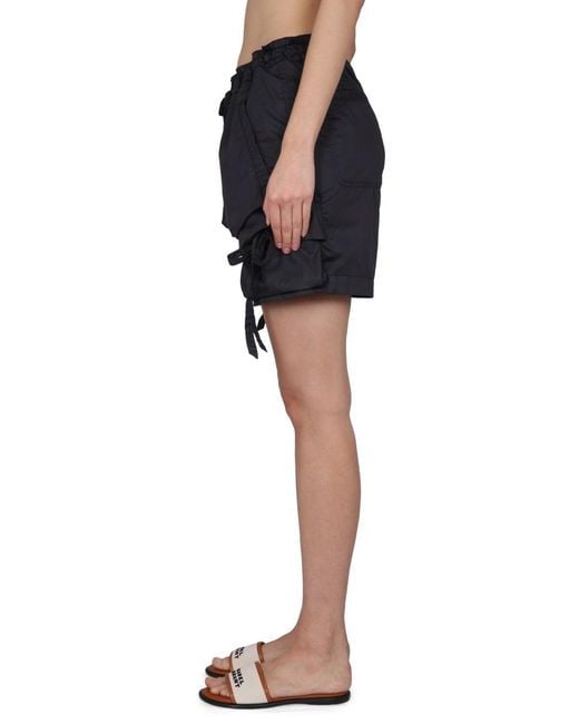 Isabel Marant Black Drawstring-Detail Shorts