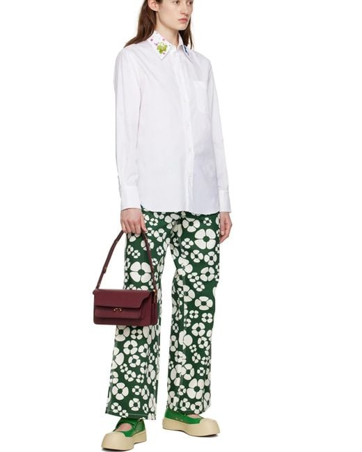 Marni Purple New Trunk Foldover Top Shoulder Bag