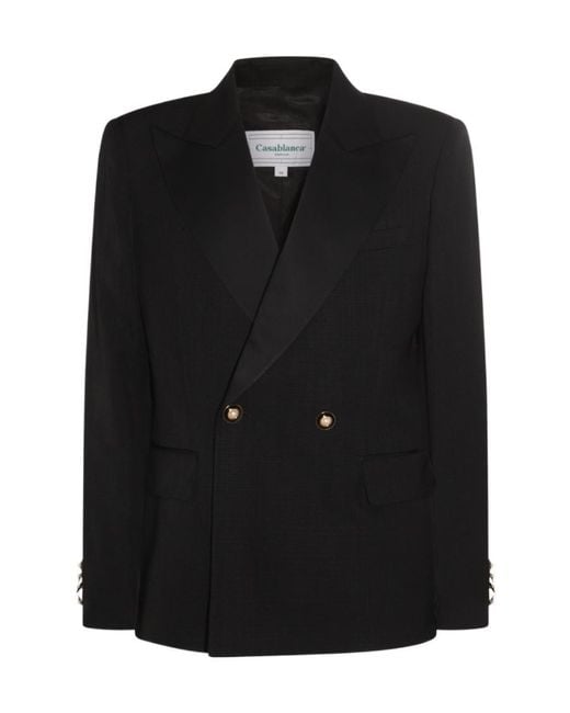 Casablanca Black Double-Breasted Tuxedo Blazer for men