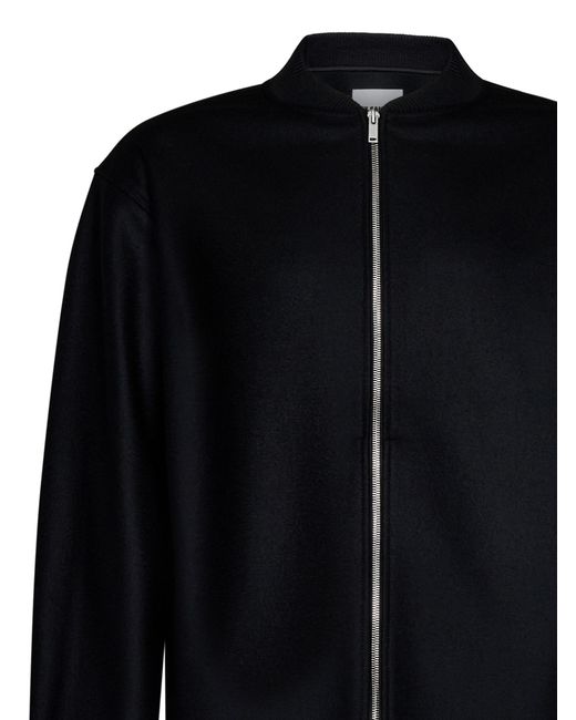 Jil Sander Black Zip-Up Long-Sleeved Bomber Jacket for men