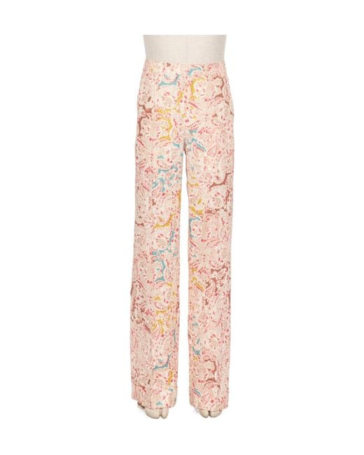 Valentino Pink All-Over Patterned Wide Leg Pants for men