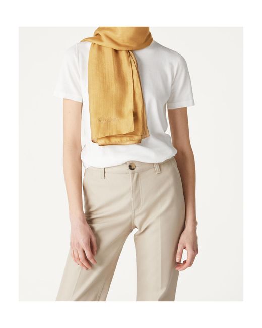 Loro Piana Natural Logo Wool Cashmere Scarf