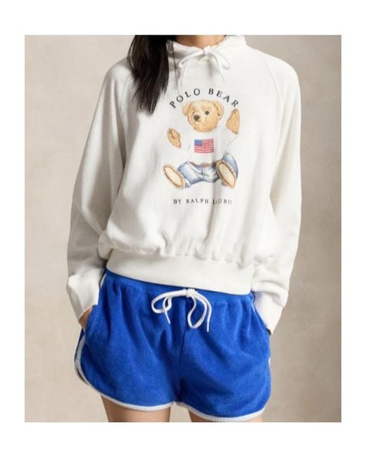 Polo Ralph Lauren White Polo Bear Slim Hoodie