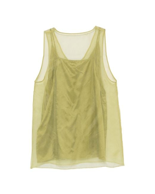 AMI Green Round Neck Sleeveless Vest
