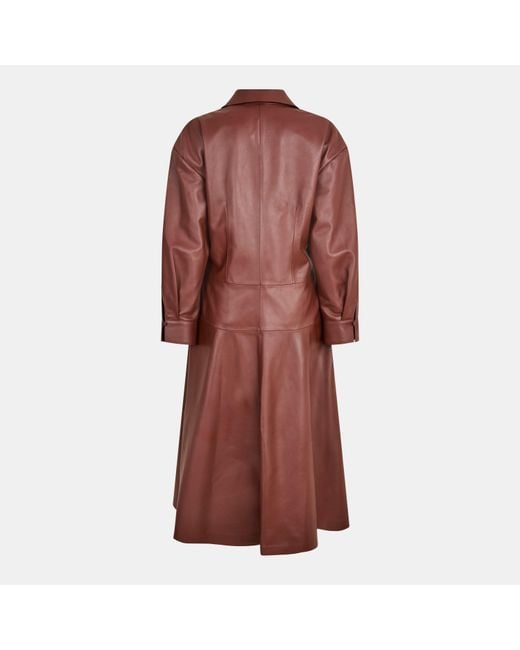 Fendi Red Leather Shirt Dress