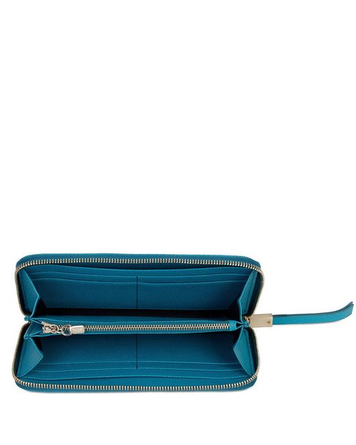 Tod's Blue Logo Buckle Wallet