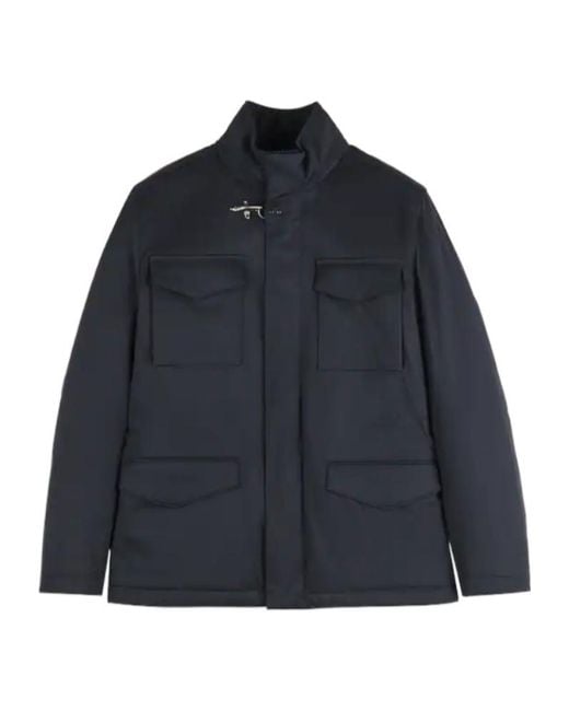Fay Blue Hook-Fastening Field Jacket for men
