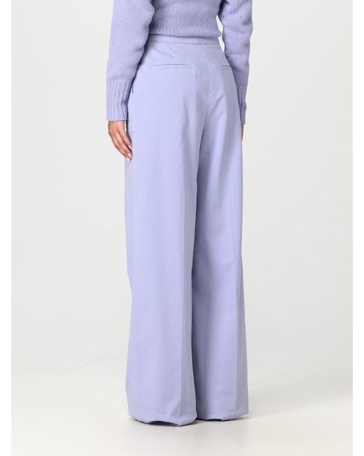 Fabiana Filippi Blue Concealed Front Opening And Closing Casual Pants