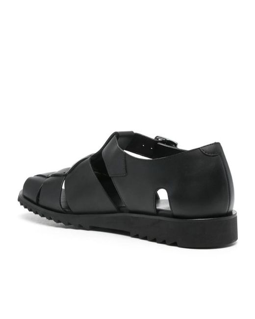 Paraboot Black Hollow Design Sandals for men