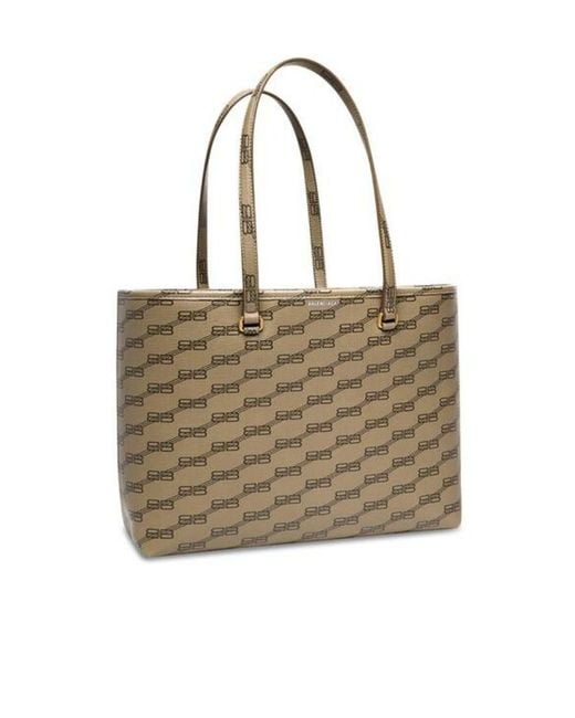 Balenciaga Natural Signature Bb Canvas Tote Bag