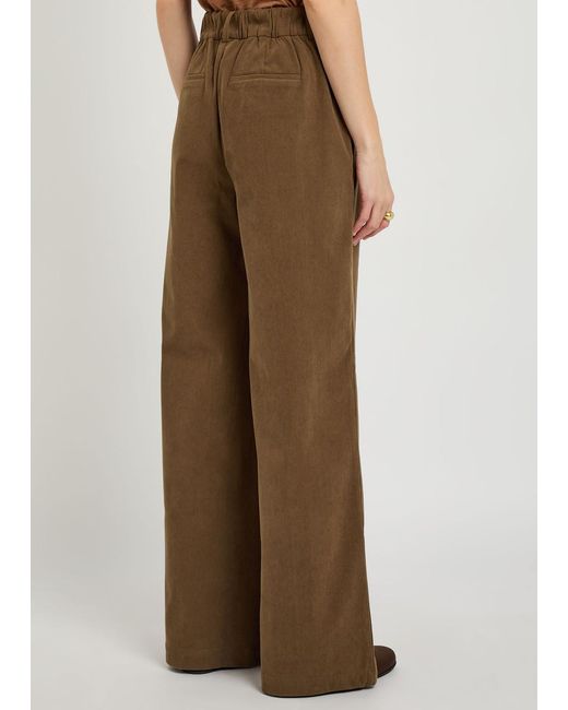 Varley Brown Rocio Wide-Leg Corduroy Trousers