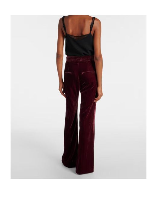 Veronica Beard Lebone High-Rise Velvet Flared Pants