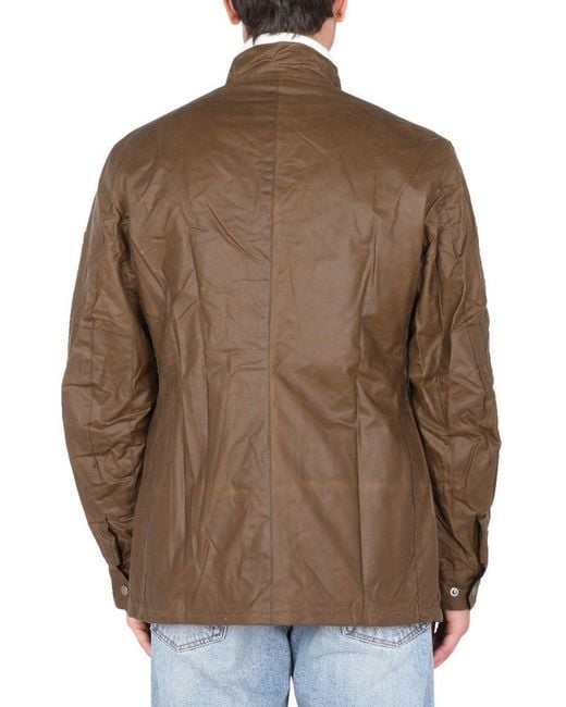Barbour Brown Snap-Fastening Pocket Jacket for men