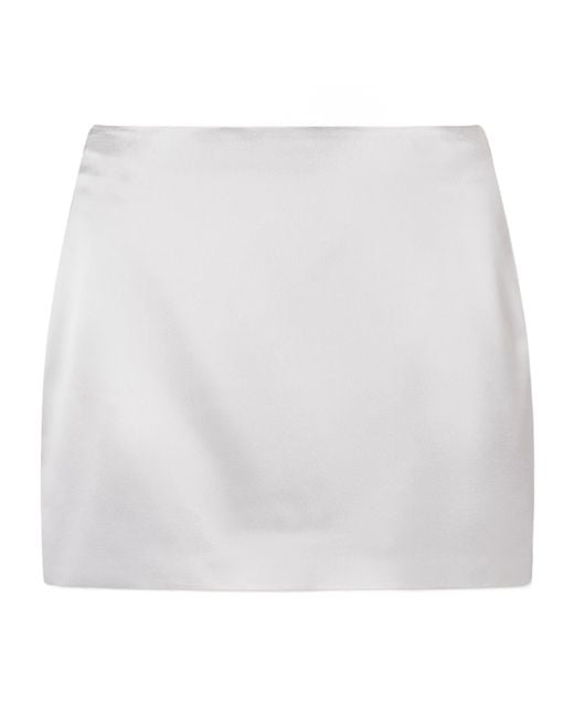 Kallmeyer White Glossy Satin Mini Skirt