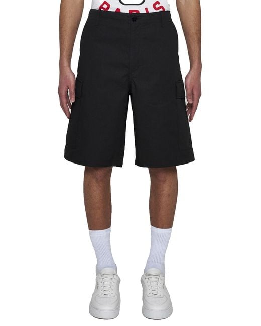 KENZO Black Cargo Workwear Shorts for men