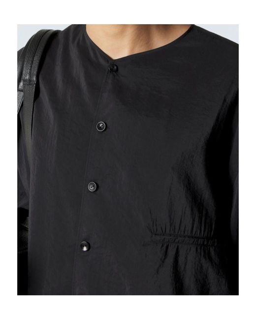 Lemaire Black Silk-Blend Shirt for men