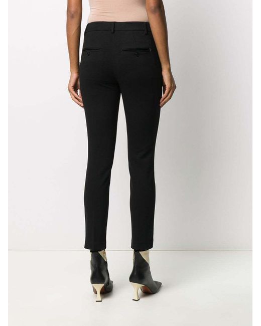 Dondup Black Slim-Cut Trousers