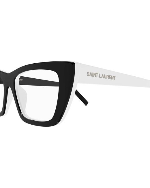 Saint Laurent White Eyewear Cat-Eye Frame Glasses
