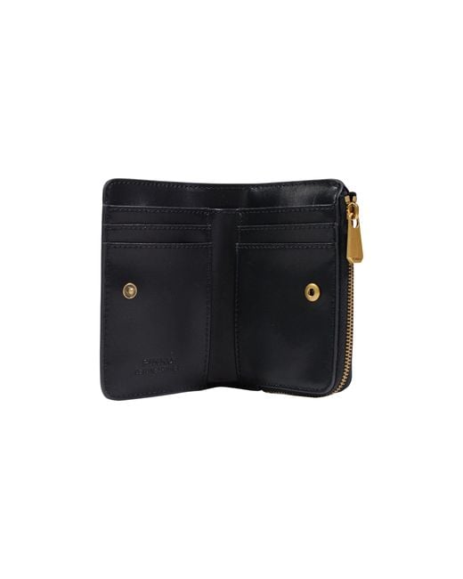 Pinko Black Logo Plaque Mini Wallet