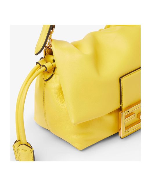 Fendi Yellow Mamma Baguette Small Shoulder Bag
