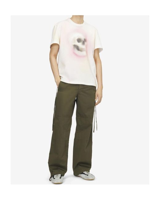 McQueen White Skull-Print T-Shirt for men
