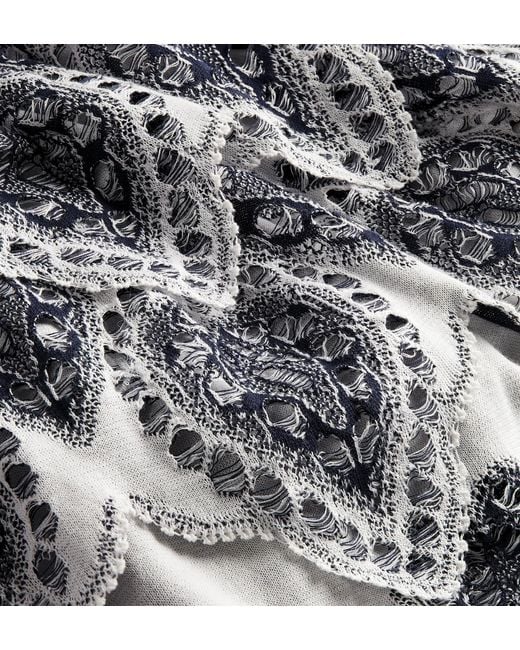 Dior Gray Embroidered Ruffle Miniskirt