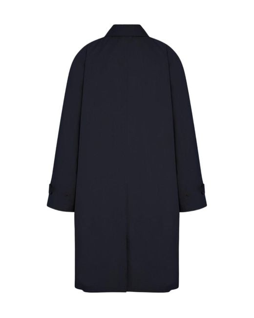 The Row Blue Single-Breasted Long Coat