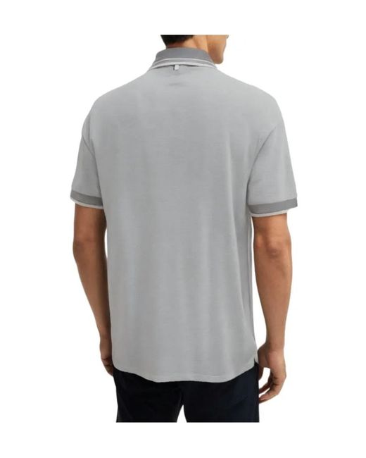 Boss Gray Buttoned Trim Polo Shirt for men