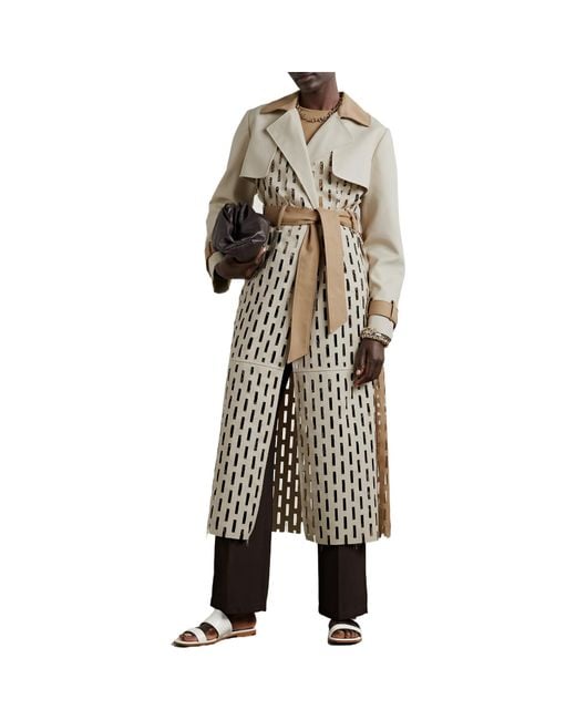 Partow White Cut-Out Pure Cotton Twill Trench Coat