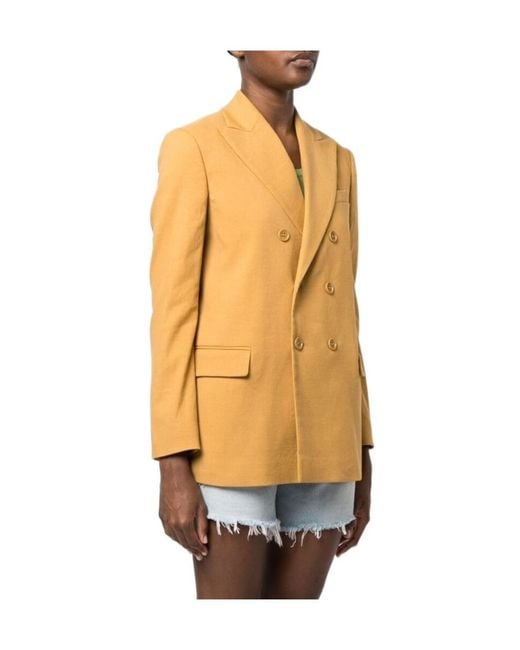 RED Valentino Yellow Double-Breasted Suit Jacket
