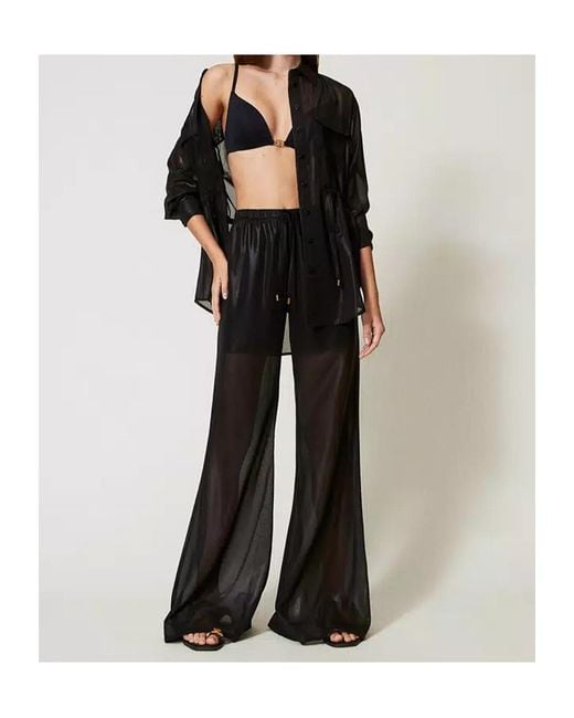 Twinset Black Semi-Sheer Shirt